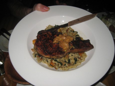 Pork Chop w/mushroom spaetzle @ The Brooklyn Star